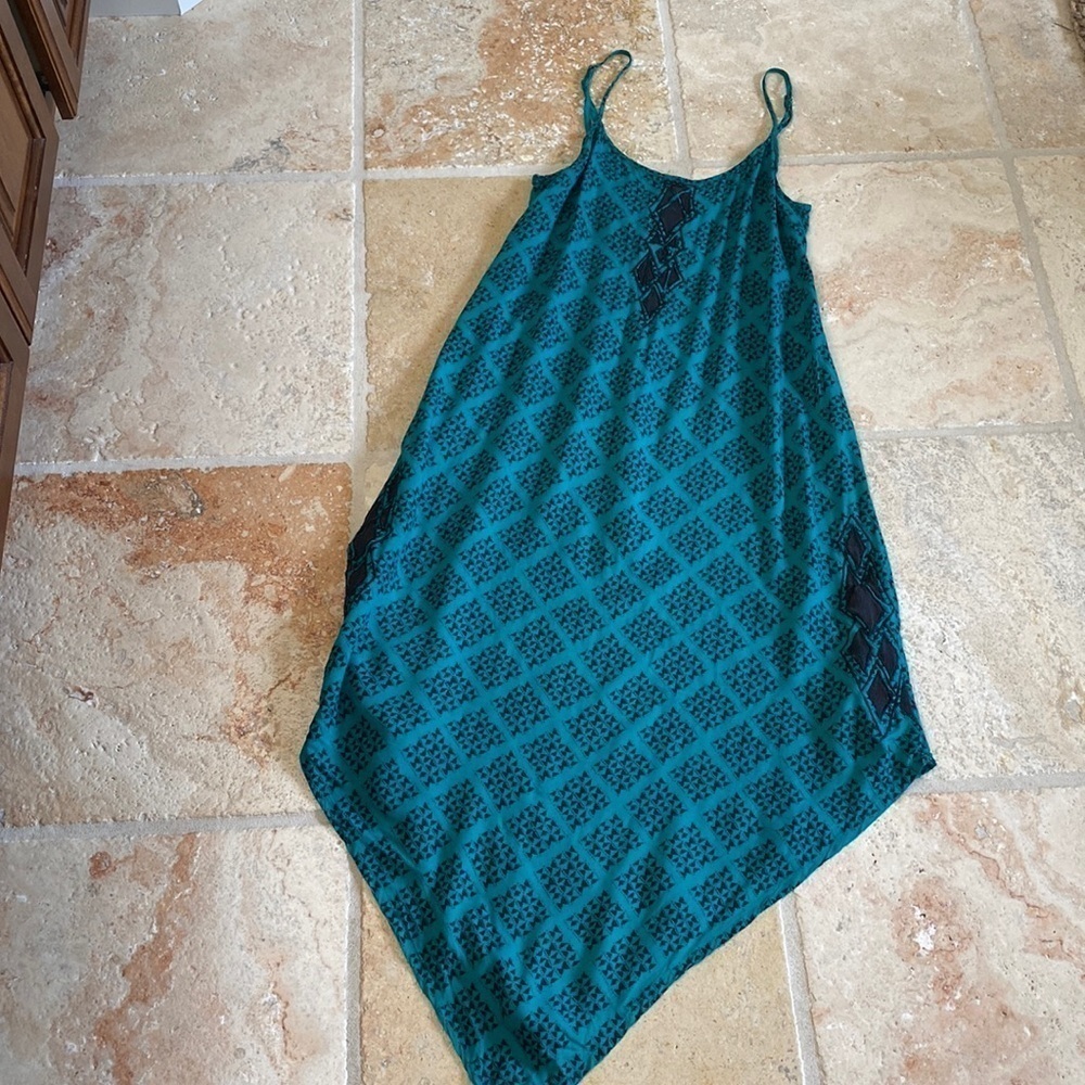 Metal Mulisha Teal Patterned Midi Dress
